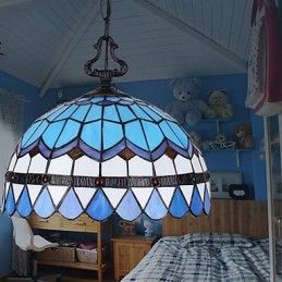 Lustre de vidro colorido de artes criativas rurais europeias que restauram formas antigas de luz de lâmpada
