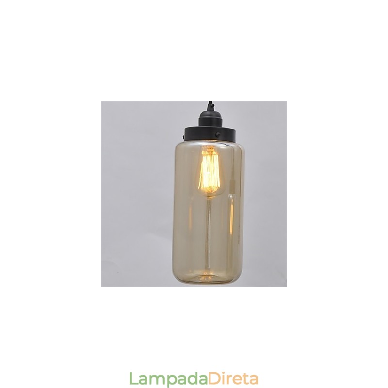 Lustre americano retrô minimalista de vidro simples