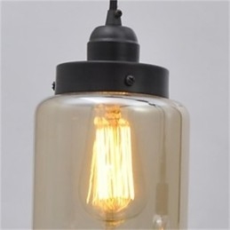 Lustre americano retrô minimalista de vidro simples