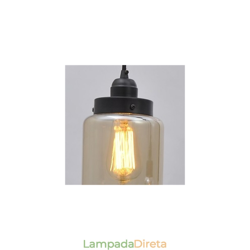 Lustre americano retrô minimalista de vidro simples