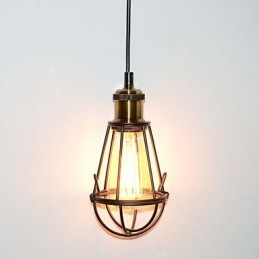 Luminária pendente vintage estilo loft, luminária Edison, abajur em gaiola de metal, ferro, estilo armazém, luminária