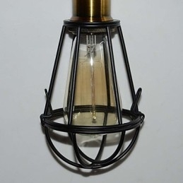 Luminária pendente vintage estilo loft, luminária Edison, abajur em gaiola de metal, ferro, estilo armazém, luminária