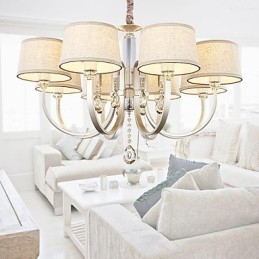 Lustre de Metal Prata Cristal Country