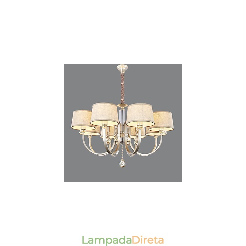 Lustre de Metal Prata Cristal Country