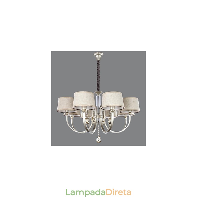 Lustre de Metal Prata Cristal Country