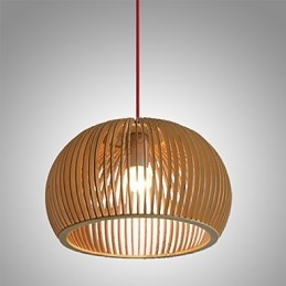 Estilo de design Circular Recurso L Pendente Luz 1 Luz Madeira