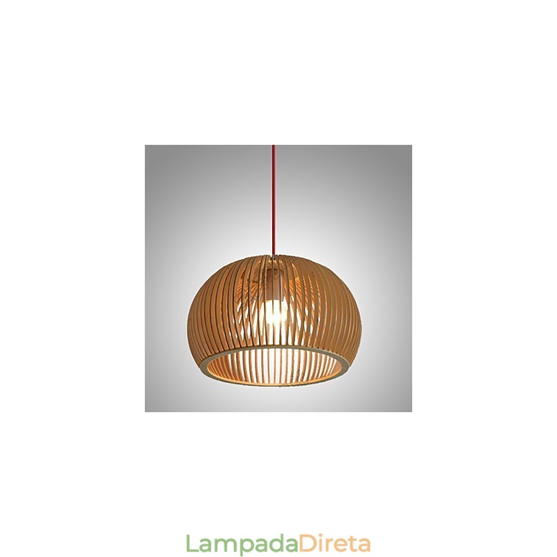 Estilo de design Circular Recurso L Pendente Luz 1 Luz Madeira