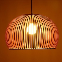 Estilo de design Circular Recurso L Pendente Luz 1 Luz Madeira