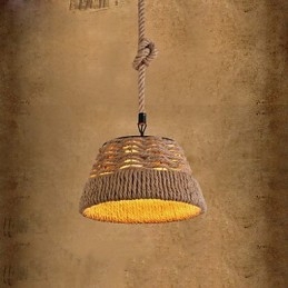 Loft Industrial Wind Creative Nordic Hemp Rope Refeições Lustre Lâmpada