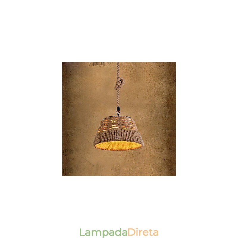Loft Industrial Wind Creative Nordic Hemp Rope Refeições Lustre Lâmpada