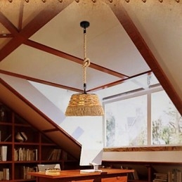 Loft Industrial Wind Creative Nordic Hemp Rope Refeições Lustre Lâmpada
