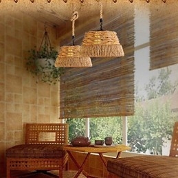 Loft Industrial Wind Creative Nordic Hemp Rope Refeições Lustre Lâmpada