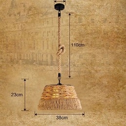 Loft Industrial Wind Creative Nordic Hemp Rope Refeições Lustre Lâmpada