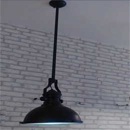 Lustre de ferro americano Lustre de cabeça única preto industrial