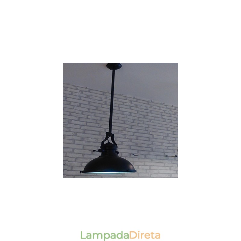 Lustre de ferro americano Lustre de cabeça única preto industrial