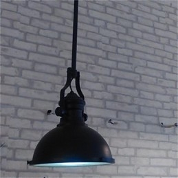 Lustre de ferro americano Lustre de cabeça única preto industrial