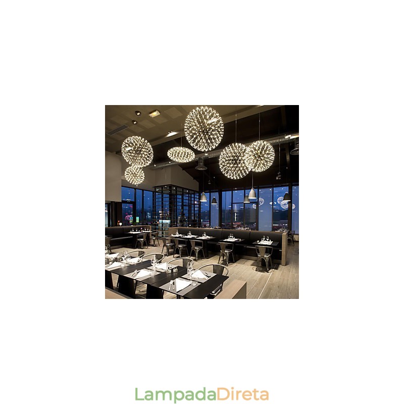 Lustre Contemporâneo Criativo Redondo Droplight Lâmpada Luz