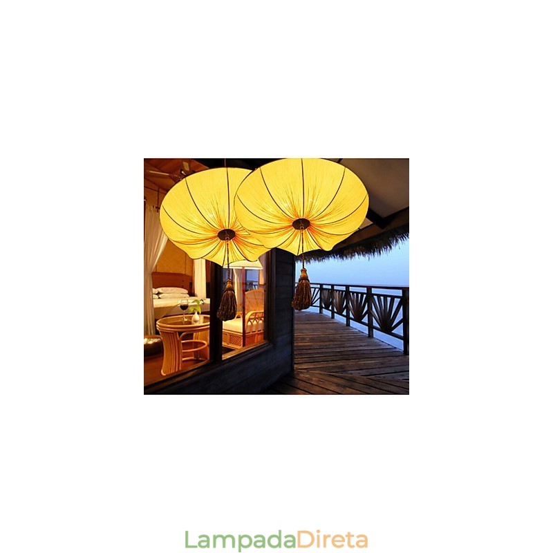 Criativo redondo grande lanterna vermelha folha de lótus festival de casamento pano arte lustre lâmpada luz