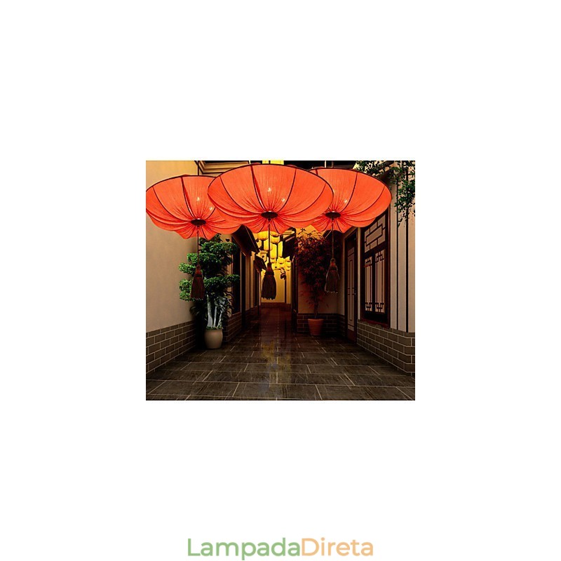 Criativo redondo grande lanterna vermelha folha de lótus festival de casamento pano arte lustre lâmpada luz