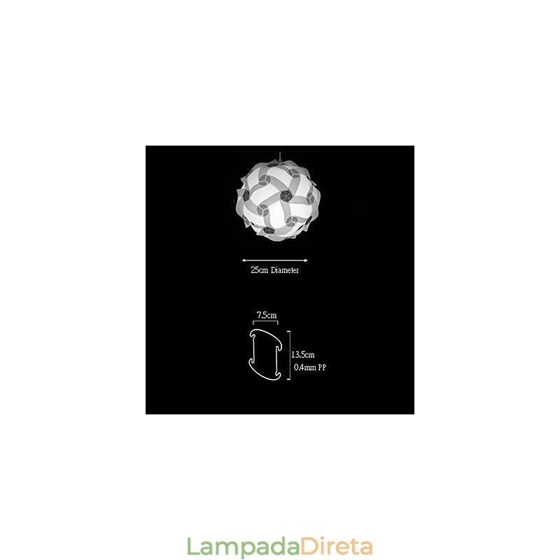 Luminária pendente moderna DIY de esfera 25cm
