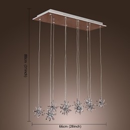 Luminária pendente moderna contemporânea de cristal cromado em metal