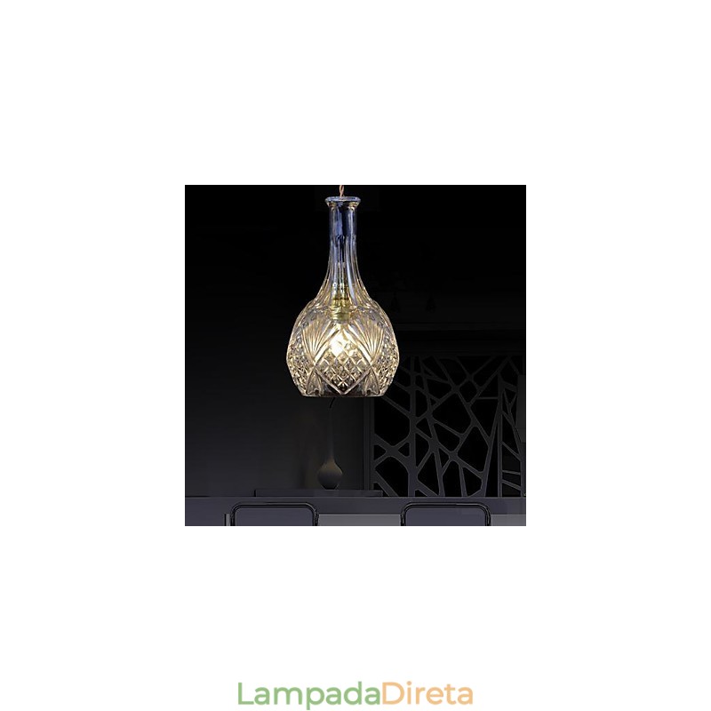 Luminária pendente de metal cristal contemporânea moderna