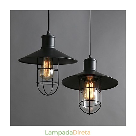 Lustre de gaiola de pássaro de cabeça única