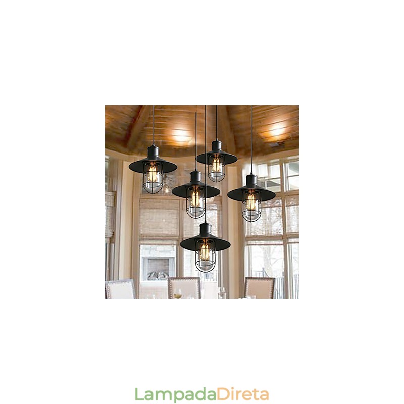 Lustre de gaiola de pássaro de cabeça única