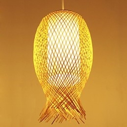 Modern Teahouse Bamboo Weaving Decoração de bambu Droplight Lamp