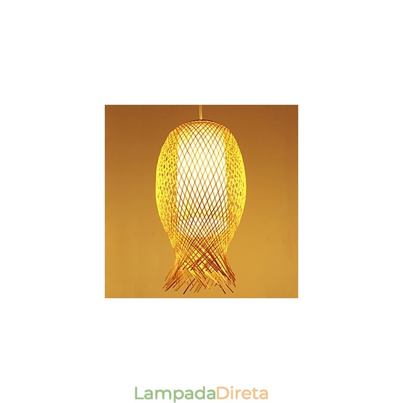 Modern Teahouse Bamboo Weaving Decoração de bambu Droplight Lamp