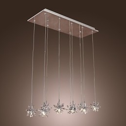 Luminária pendente moderna contemporânea de cristal cromado em metal