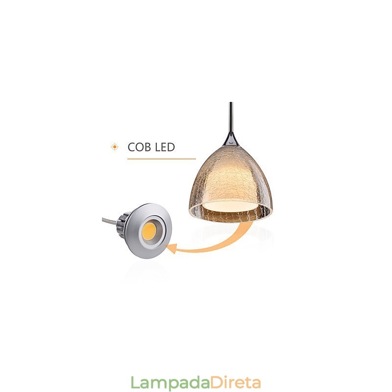 3 Luzes Duas Camadas Pendente Ilha Luz Vidro Crack Cromado Polido
