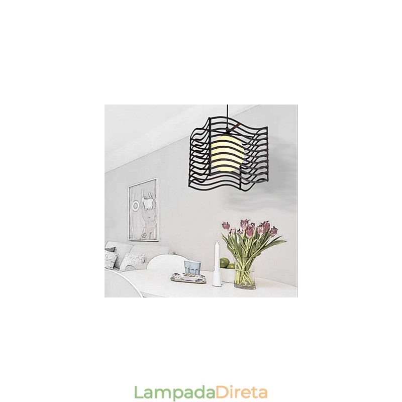 Luminária pendente de metal contemporânea moderna