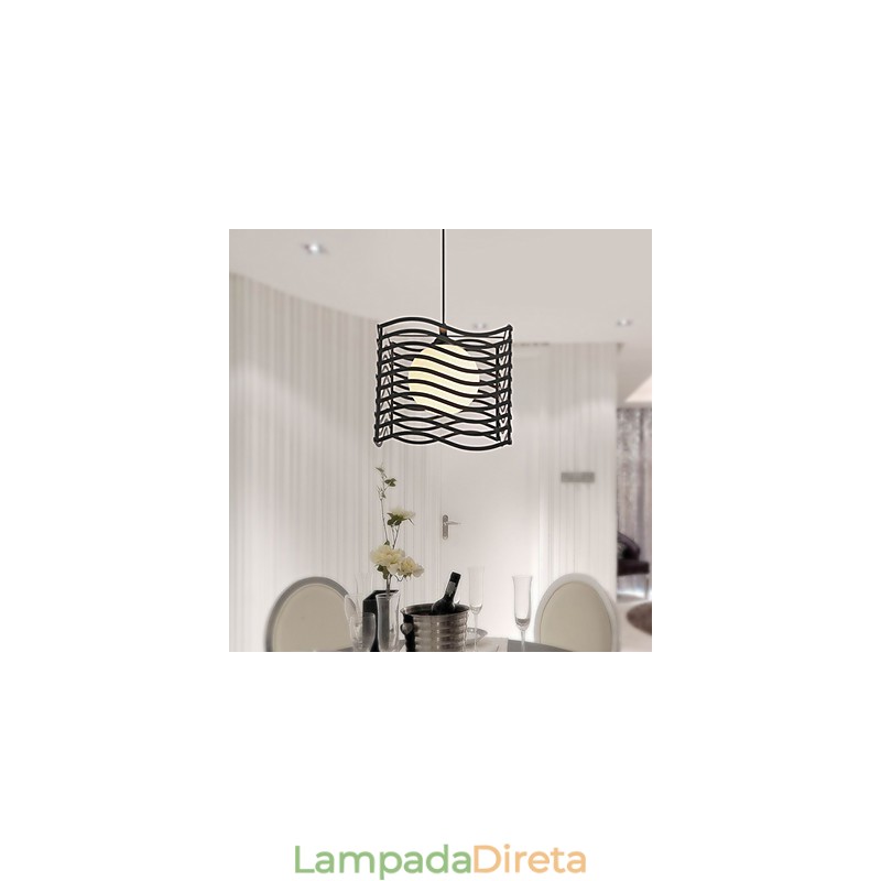 Luminária pendente de metal contemporânea moderna