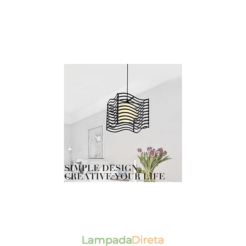 Luminária pendente de metal contemporânea moderna