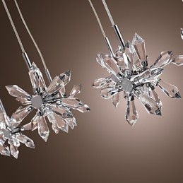 Luminária pendente moderna contemporânea de cristal cromado em metal