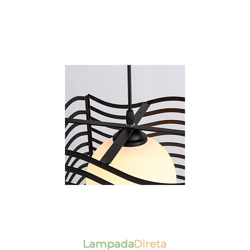 Luminária pendente de metal contemporânea moderna