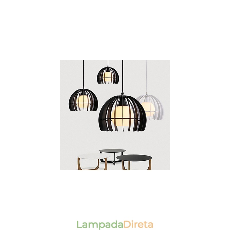 Luminária pendente de metal contemporânea moderna