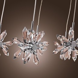 Luminária pendente moderna contemporânea de cristal cromado em metal