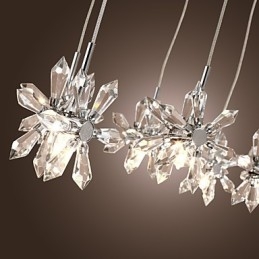 Luminária pendente moderna contemporânea de cristal cromado em metal