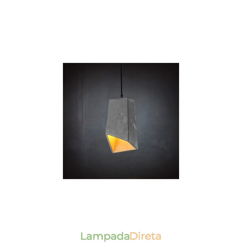 Luminária pendente de cimento retrô contemporânea e contraída