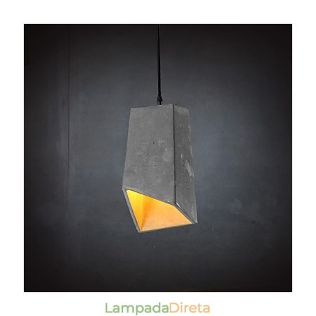 Luminária pendente de cimento retrô contemporânea e contraída