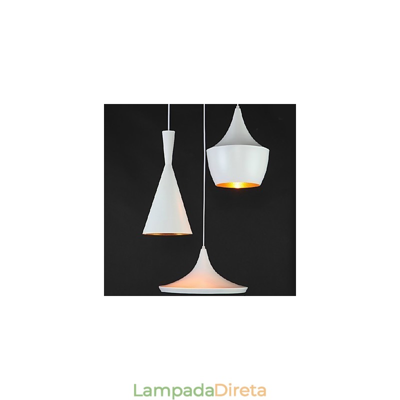 Luminária pendente de metal pintada