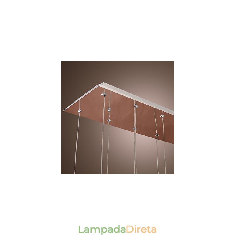 Luminária pendente moderna contemporânea de cristal cromado em metal