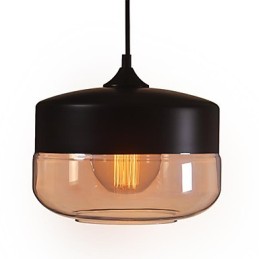 WestMenLights Vintage Modern Paint Glass Ceiling Lamp Pendant Light Preto 250mm de diâmetro