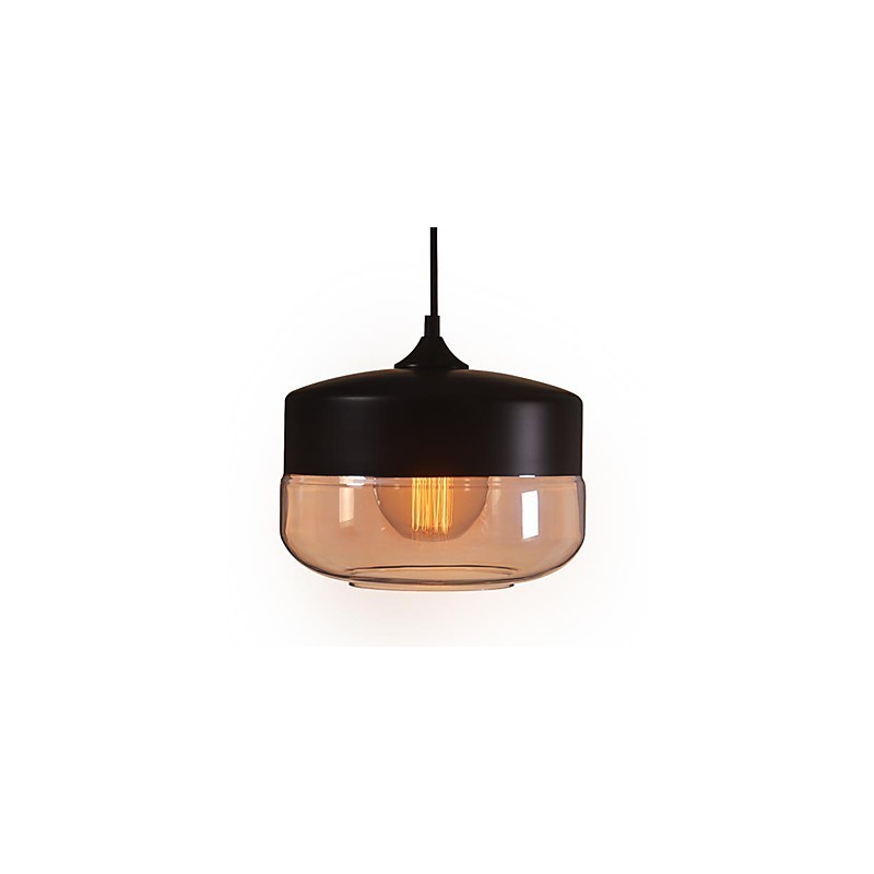 WestMenLights Vintage Modern Paint Glass Ceiling Lamp Pendant Light Preto 250mm de diâmetro
