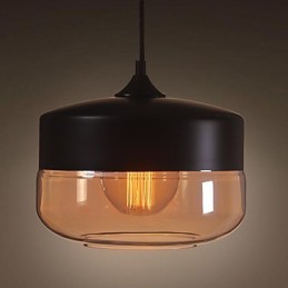 WestMenLights Vintage Modern Paint Glass Ceiling Lamp Pendant Light Preto 250mm de diâmetro