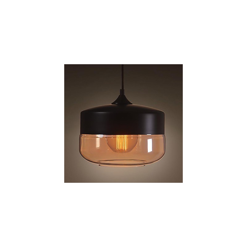 WestMenLights Vintage Modern Paint Glass Ceiling Lamp Pendant Light Preto 250mm de diâmetro