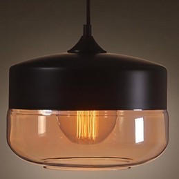 WestMenLights Vintage Modern Paint Glass Ceiling Lamp Pendant Light Preto 250mm de diâmetro