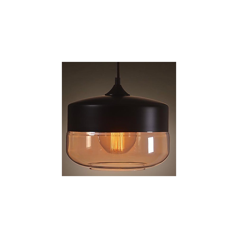WestMenLights Vintage Modern Paint Glass Ceiling Lamp Pendant Light Preto 250mm de diâmetro
